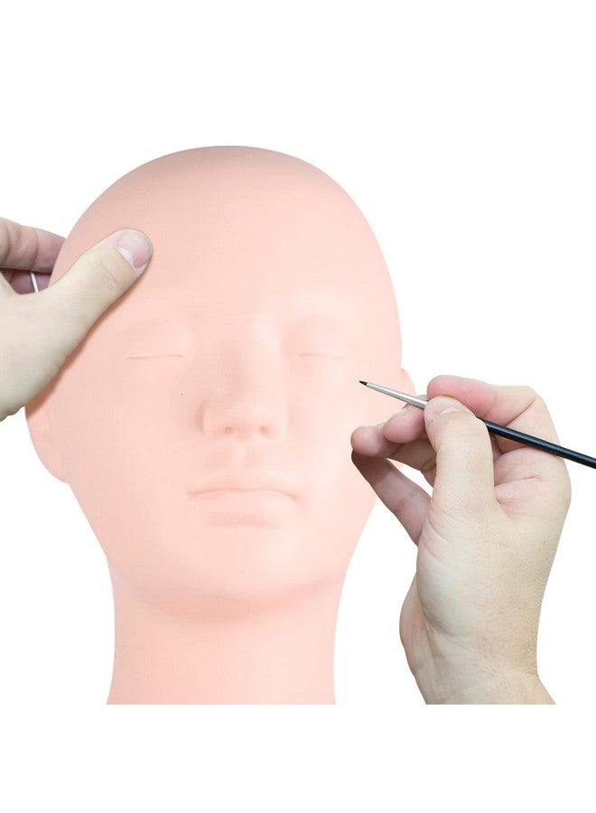 EVTSCAN Makeup Practice Mannequin Head Multifunction Massage Makeup Practice Soft Mannequin Head Model Wig Hat Display For Salons - Image 2