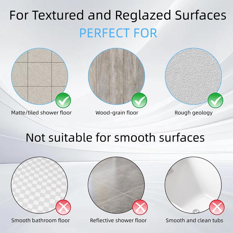 MeimeiDe Shower Mat Non Slip Silicone Soft Odorless Bathtub Mat Non Slip No Suction Cups for Refinished,Reglazed and Textured Bath Tub Mat 24 X 24 Inch Grey - Image 2