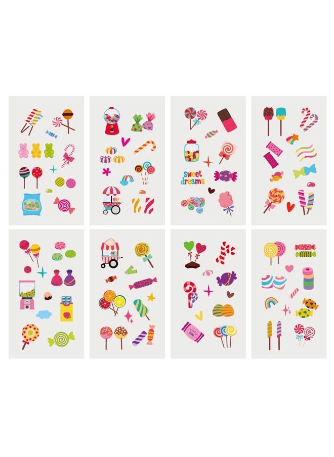 Cleverplay - 24 Sheets Candyland Temporary Tattoos, Birthday Decorations Candyland Party Favors - Image 1