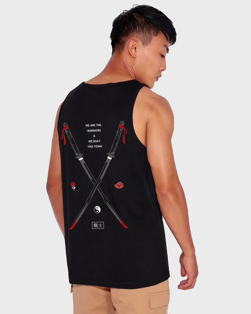 bewakoof Men's Black Warriors Graphic Printed Vest - Image 3