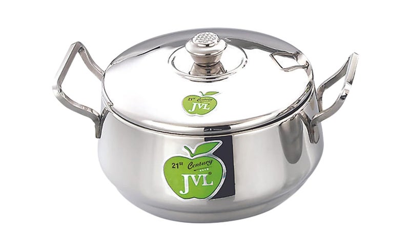 JVL طقم قدر طهي من الفولاذ المقاوم للصدأ مع غطاء ومقبض 800 1250 1900 مل 3 قطع طقم هاندي عادي للطهي - Image 2