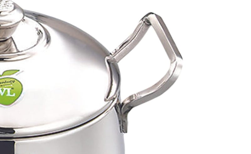 JVL طقم قدر طهي من الفولاذ المقاوم للصدأ مع غطاء ومقبض 800 1250 1900 مل 3 قطع طقم هاندي عادي للطهي - Image 4