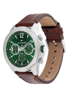 Tommy Hilfiger Plus Analogue Multifunction Quartz Watch for Men with Brown Leather Strap - 1792064 46mm  - Image 2