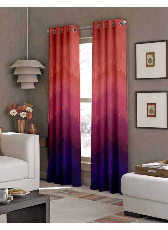 Casableu Kudo 2 Piece Polyester Eyelets (Steel) Blackout Curtains with Tie Back, Bedroom Living Room (Maroon, 9 Ft x 4.2 Ft) - Image 1