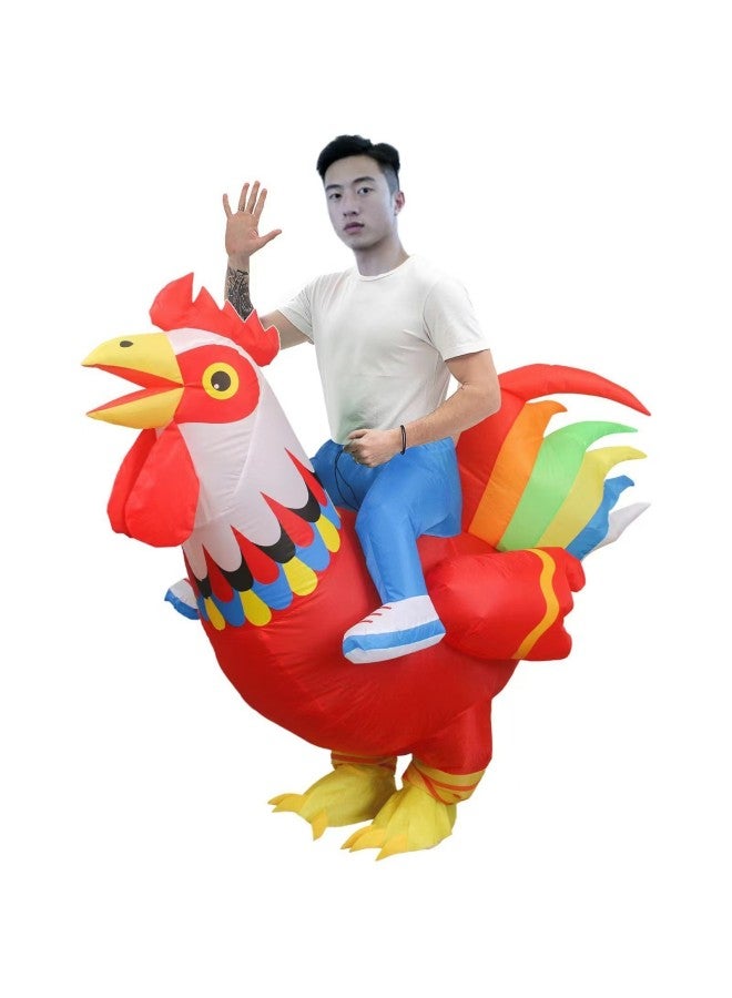 Loquat Red Rooster Children's Day Parent-Child Inflatable Costume Big Rooster Inflatable Costume Performance Doll Costume-Color:Big Red Rooster Children 80-120cm - Image 4