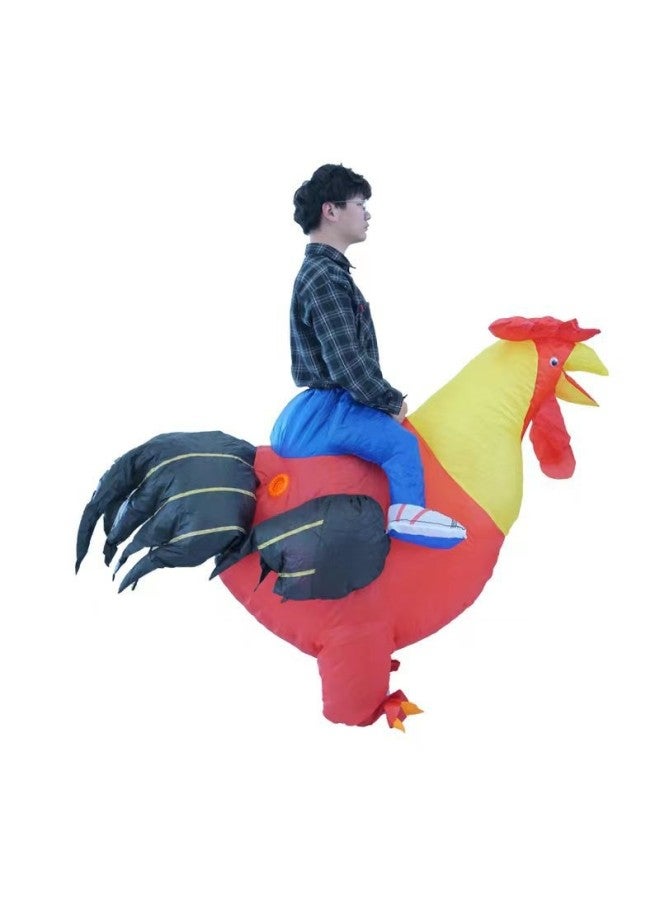 Loquat Red Rooster Children's Day Parent-Child Inflatable Costume Big Rooster Inflatable Costume Performance Doll Costume-Color:Big Red Rooster Children 80-120cm - Image 3