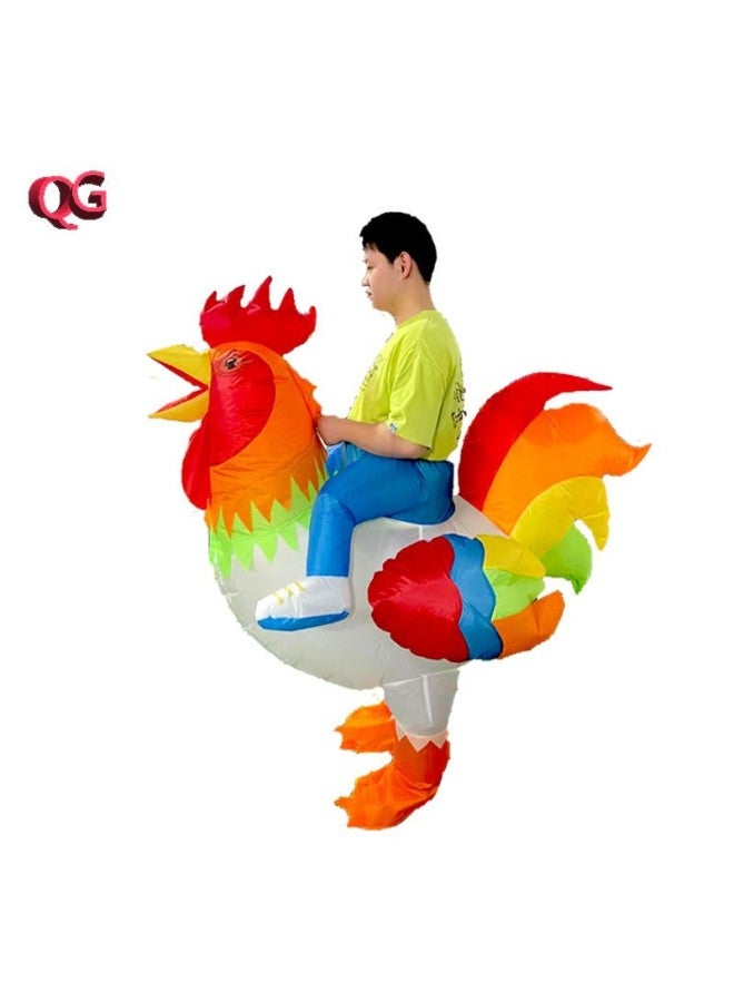 Loquat Red Rooster Children's Day Parent-Child Inflatable Costume Big Rooster Inflatable Costume Performance Doll Costume-Color:Big Red Rooster Children 80-120cm - Image 5