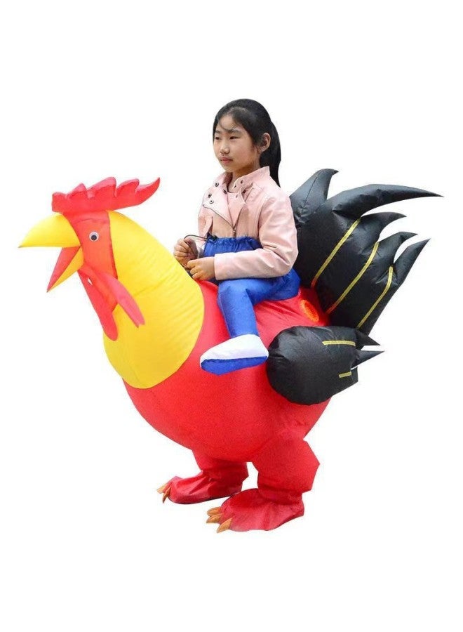Loquat Red Rooster Children's Day Parent-Child Inflatable Costume Big Rooster Inflatable Costume Performance Doll Costume-Color:Big Red Rooster Children 80-120cm - Image 1