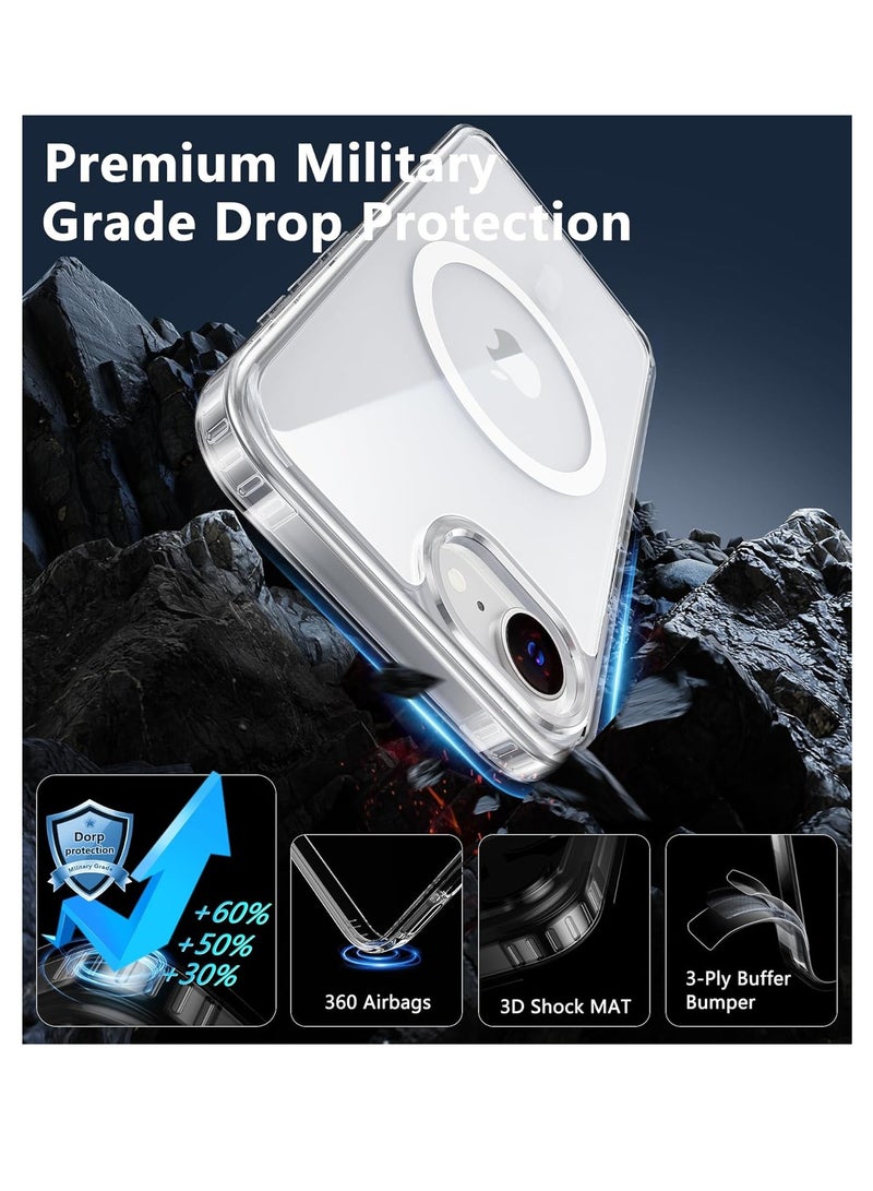 MIGOFAST iPhone 16e Case Clear Magnetic Rugged Protection  Grade Slim Anti Yellowing Phone Cases  Shockproof Scratch Resistant Transparent Phone Cover Clear - Image 2