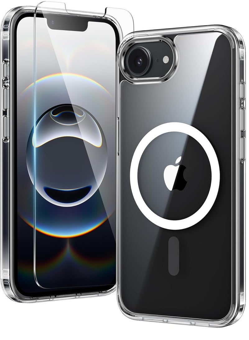 MIGOFAST iPhone 16e Case Clear Magnetic Rugged Protection  Grade Slim Anti Yellowing Phone Cases  Shockproof Scratch Resistant Transparent Phone Cover Clear - Image 1