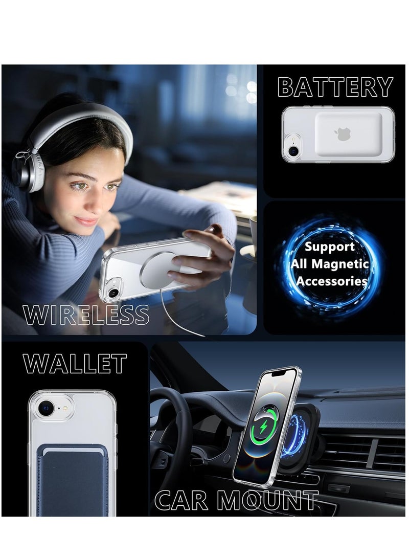 MIGOFAST iPhone 16e Case Clear Magnetic Rugged Protection  Grade Slim Anti Yellowing Phone Cases  Shockproof Scratch Resistant Transparent Phone Cover Clear - Image 5