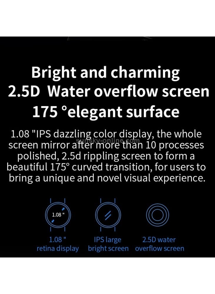 AROAQ Smartwatch with 1.08 Inch Color IPS Display IP67 Waterproof Design Supports Message Reminder Heart Rate Monitoring Blood Oxygen Level Blood Pressure Monitoring and Sleep Tracking - Image 2