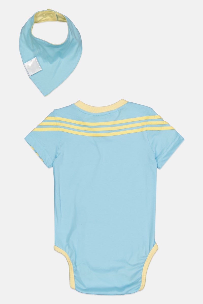 Adidas Toddlers Boy 2 Piece Brand Logo Bodysuit And Bib, Multicolor - Image 2