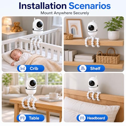 AISVAN Tripod Mount Compatible with HelloBaby HB6560/HB65/HB6550/HB6550 Pro/HB40/HB66/HB6339 and ANMEATE SM935E Baby Monitors – Attach Your Camera Flexibly Anywhere - Image 5