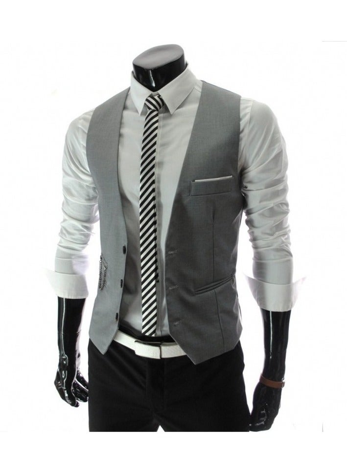 KUYING New Fashionable Herringbone Patterned Suit Vest  - Image 1