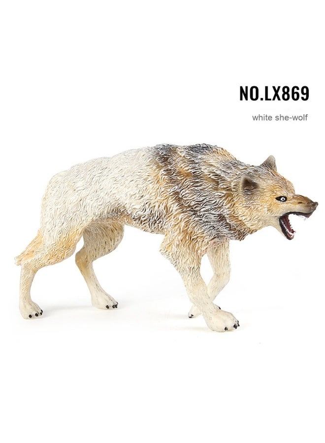 NIBEMINENT Children's Cognitive Learning Simulation Wild Animal Models - Male Wolf, Female Wolf, and Wolf Pup Toys