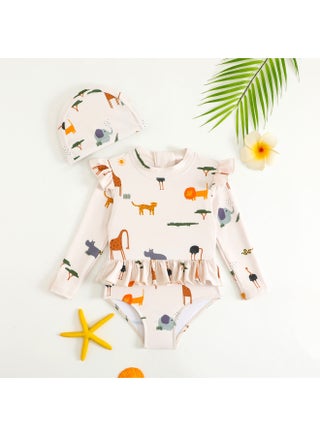 Children's Long-sleeved Sunscreen Swimsuit Girl's Quick-drying Women's Air-conditioning Girl's Cute Hot Spring Swimsuit-Color:9501 Animals (with Swimming Cap)-Size:100 - pzsku/Z405F9E3CB704D784BBB9Z/45/1746186193/cb98f74f-ff82-4bac-a559-28b6beeb23aa