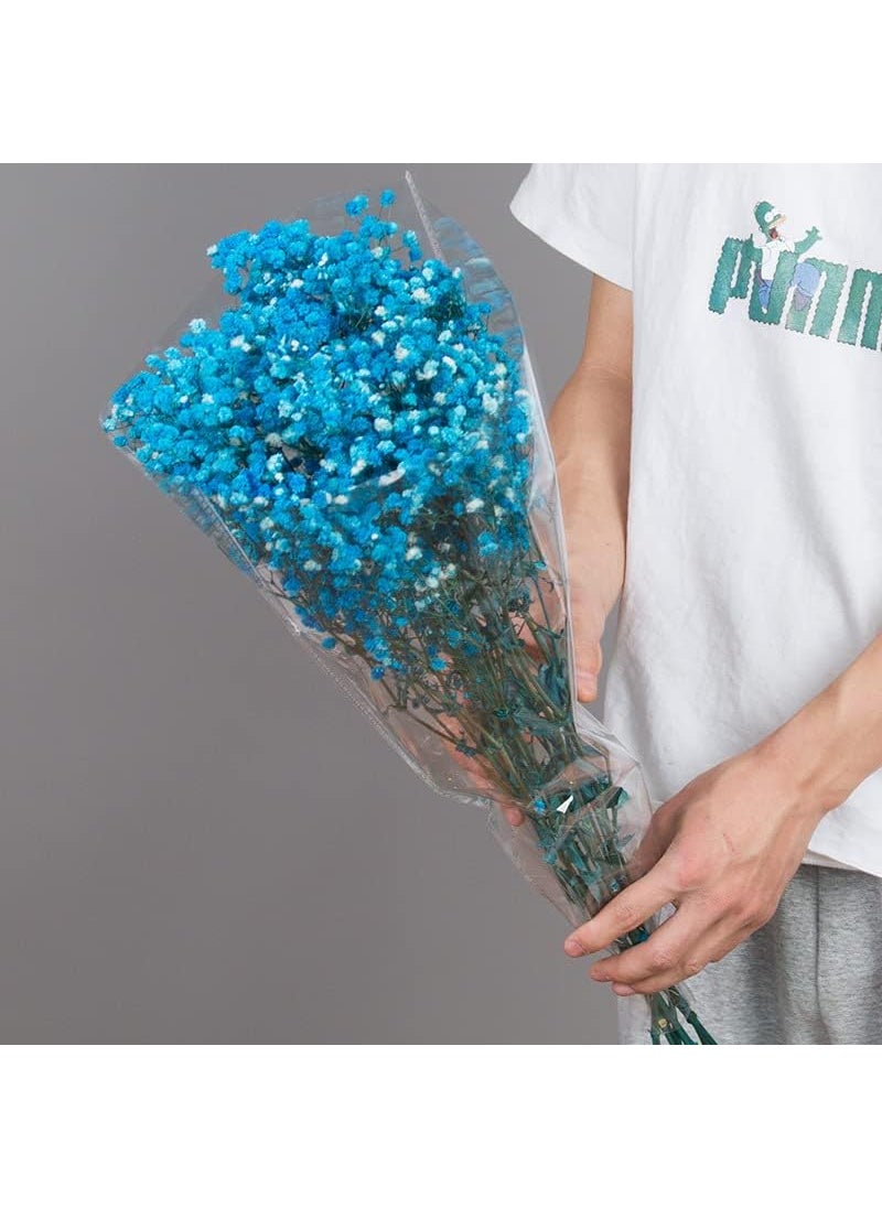 XIAOHONG DriedFlowersBabysBreathBouquet17inch 3000 Natural Gypsophila Branches for Home Decor Wedding Table Vase Decor DIY Wreath Floral Florist Bouquet Supplies Blue  - Image 3