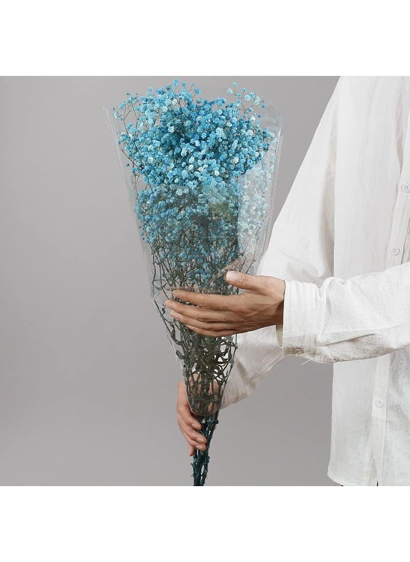XIAOHONG DriedFlowersBabysBreathBouquet17inch 3000 Natural Gypsophila Branches for Home Decor Wedding Table Vase Decor DIY Wreath Floral Florist Bouquet Supplies Blue  - Image 1