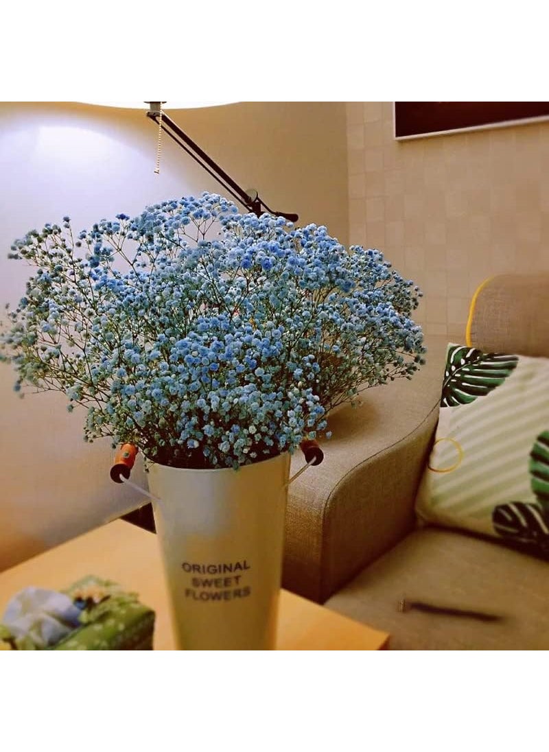 XIAOHONG DriedFlowersBabysBreathBouquet17inch 3000 Natural Gypsophila Branches for Home Decor Wedding Table Vase Decor DIY Wreath Floral Florist Bouquet Supplies Blue  - Image 4
