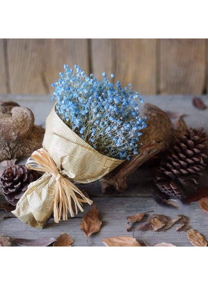 XIAOHONG DriedFlowersBabysBreathBouquet17inch 3000 Natural Gypsophila Branches for Home Decor Wedding Table Vase Decor DIY Wreath Floral Florist Bouquet Supplies Blue  - Image 2
