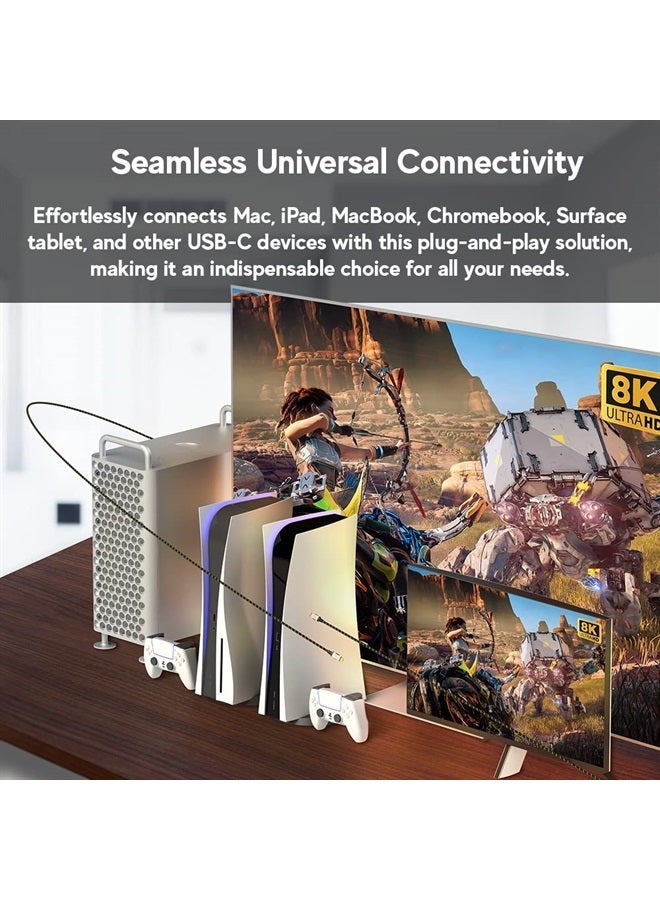 LINKUP كابل USB 4.0 شحن سريع 240 واط بسرعة 40 جيجابت في الثانية من نوع C - متوافق مع Thunderbolt 3/4، فيديو 8K@60Hz، غلاف متين - لجميع أجهزة USB-C، هاب، eGPU، كمبيوتر ألعاب (3 قدم/0.9 متر) أسود/أبيض - Image 3