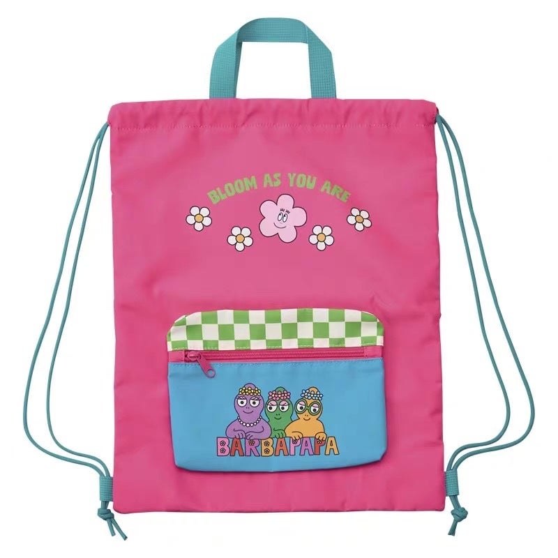 Barbapapa Lightweight 2-in-1 Drawstring Backpack for Women, Pink - Image 4