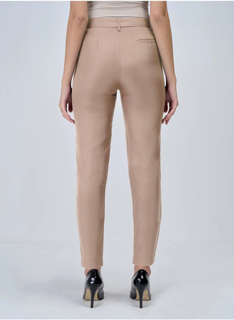 Salt Attire Women's Mid-Rise Slim Leg Pants with Fly Front Zip Closure and Slant Pockets  Sleek Formal Trousers for Effortless Style and Comfort  - Image 5