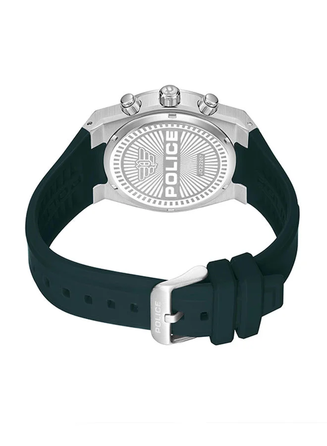POLICE Salkantay Watch For Men Green Dial And Green Silicone Strap