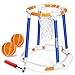 Sloosh Pool Basketball Hoop Toys Floating Basketball Pool Game Swimming Floats Toys with Balls Pump Summer Outdoor Water Play Toy for Kids and Adults Blue Orange - Image 2