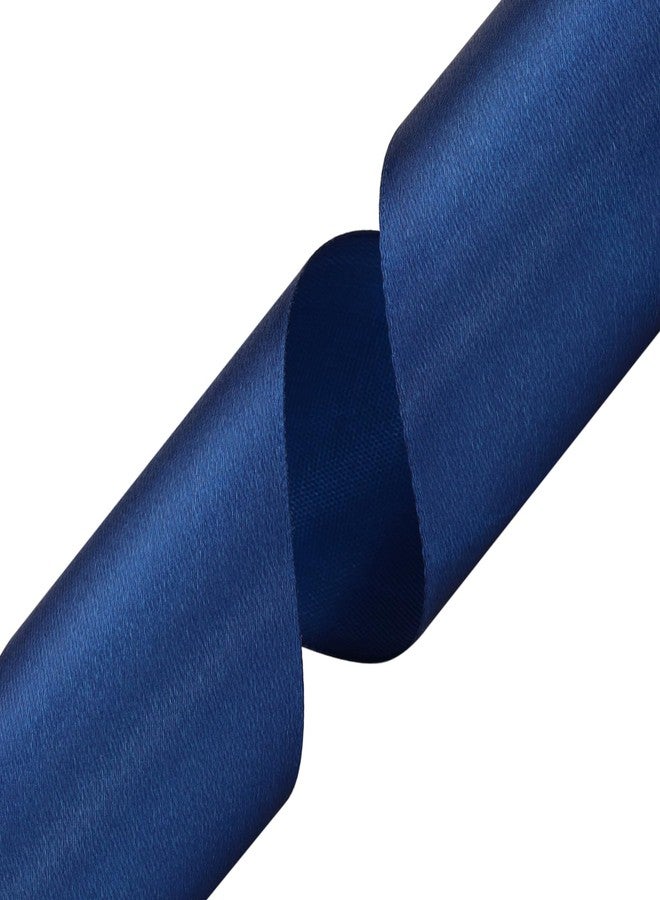 Nsilu 2 inch Deep Blue Satin Ribbon 50 Yards Solid Fabric Ribbons Roll for Gift Wrapping, Satin Weddings,Flower Bouquet, Invitations,Sewing,Party Decorations, Holiday Decorating and More - Image 2