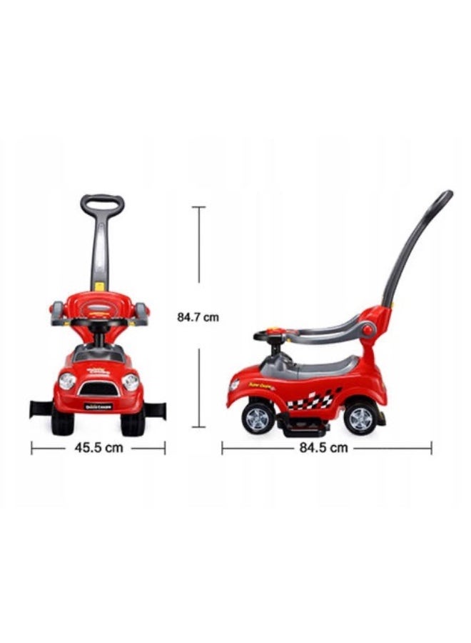 Deluxe QuickCoupe 3-in-1 Pushing Car Red B5128/321 - Image 4