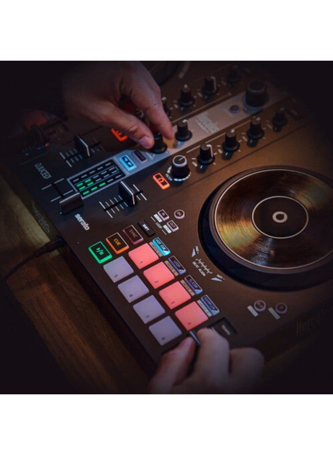 Hercules DJ Hercules DJ Control Inpulse 300 2-Deck USB DJ Controller for Serato DJ Lite and DJUCED Bundle with 6' Comprehensive Standard Series 3.5mm Stereo Mini Plug to 2 RCA Plugs Audio Cable  - Image 5