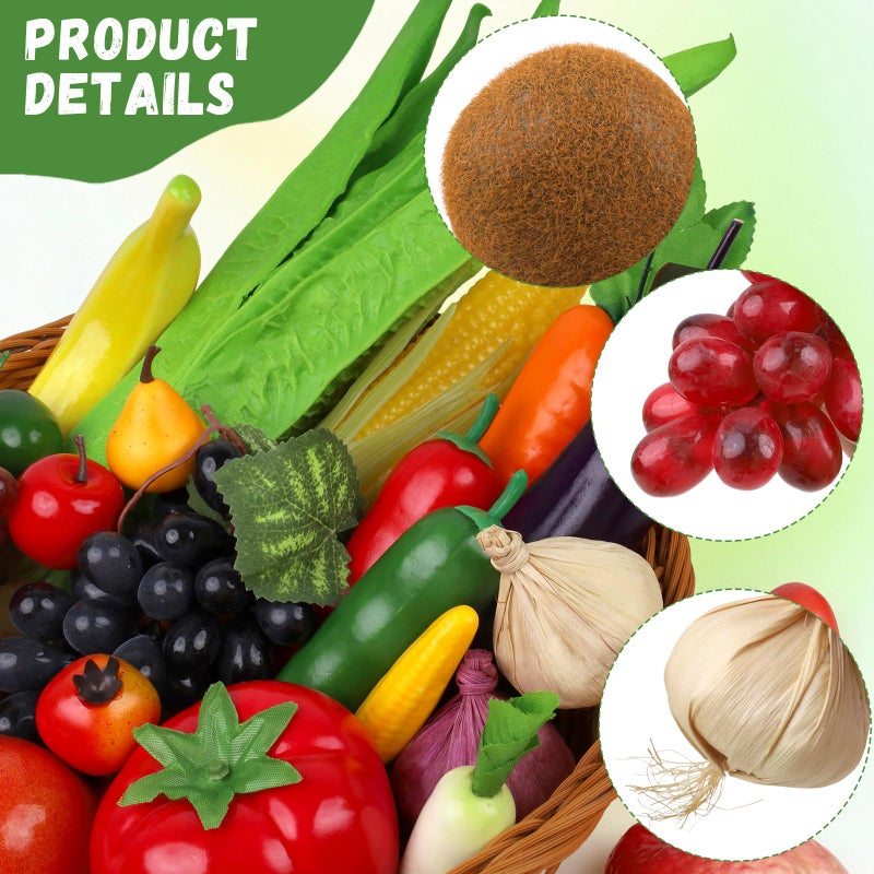 Woration 30pcs Plastic Artificial Fruit Fake Vegetables Simulation Foam Mini Fruits Set Lifelike Food Model Table Decoration Christmas Home Faux Photoshoot Garnish Festival - Image 5