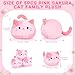 Auspicious beginning 5 PCS Pink Sakura Cat Plush Stuffed Animal Family19 Soft Pink Sakura Cat Plush Large Mommy Plushies with 4 Baby Kittens Plushies Kawaii Plush Toy Christmas Birthday Gifts for Kids Boys Girls - Image 4