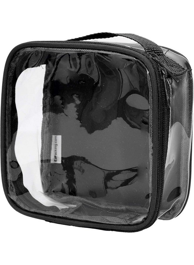 جولدن بيرد حقيبة تنظيم مستحضرات التجميل الشفافة من Golden Bird، حقيبة تنظيم مستحضرات التجميل المحمولة المقاومة للماء، حقيبة سفر للنساء والرجال (معتمدة من إدارة أمن النقل) (أسود، قطعة واحدة) - Image 1