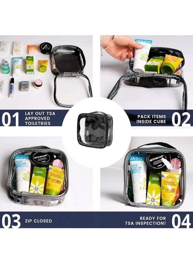 جولدن بيرد حقيبة تنظيم مستحضرات التجميل الشفافة من Golden Bird، حقيبة تنظيم مستحضرات التجميل المحمولة المقاومة للماء، حقيبة سفر للنساء والرجال (معتمدة من إدارة أمن النقل) (أسود، قطعة واحدة) - Image 4