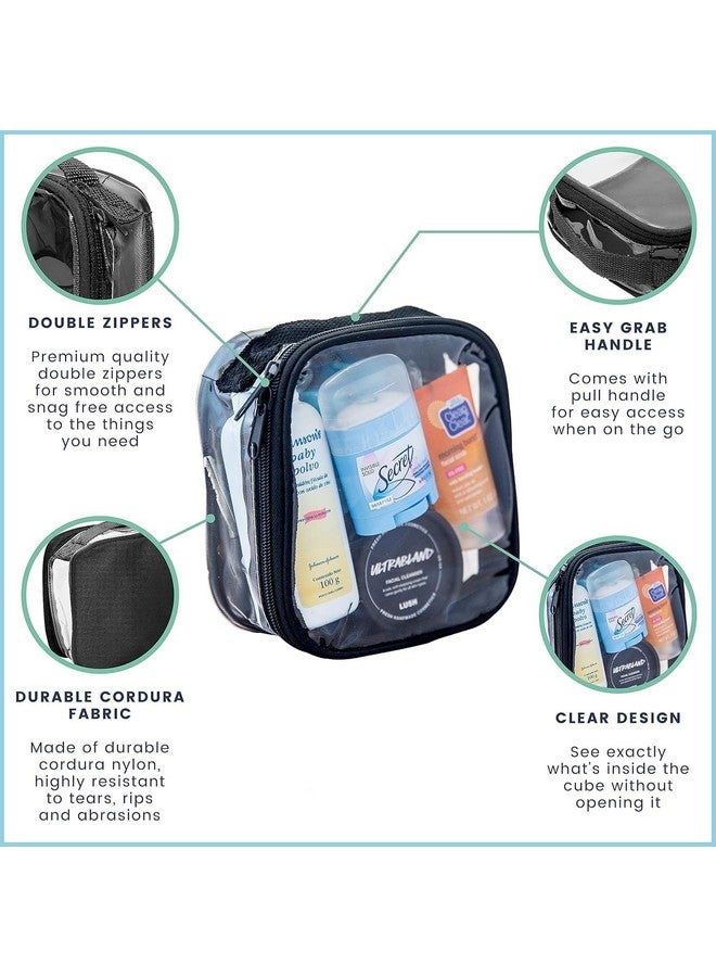 جولدن بيرد حقيبة تنظيم مستحضرات التجميل الشفافة من Golden Bird، حقيبة تنظيم مستحضرات التجميل المحمولة المقاومة للماء، حقيبة سفر للنساء والرجال (معتمدة من إدارة أمن النقل) (أسود، قطعة واحدة) - Image 5