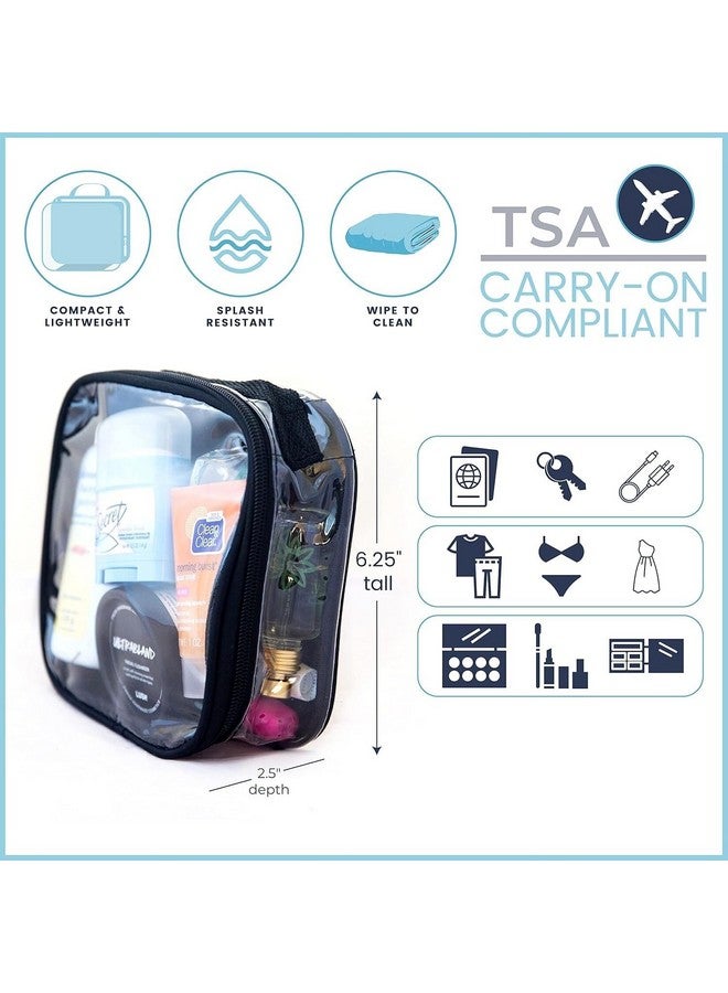 جولدن بيرد حقيبة تنظيم مستحضرات التجميل الشفافة من Golden Bird، حقيبة تنظيم مستحضرات التجميل المحمولة المقاومة للماء، حقيبة سفر للنساء والرجال (معتمدة من إدارة أمن النقل) (أسود، قطعة واحدة) - Image 2