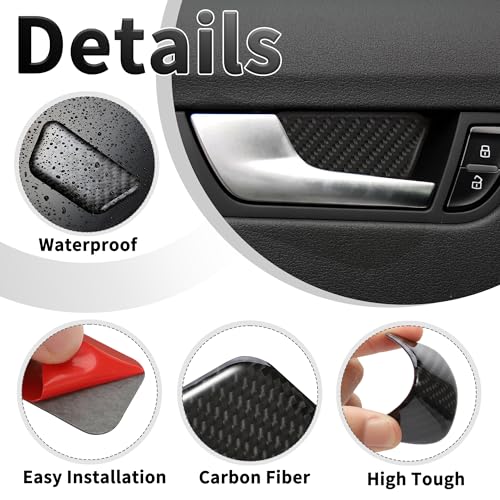 WINKA Car Inner Door Cover Trim Compatible with Audi A4B8 20092016 A5 S5 20082017 S4 20102016 RS5 20132015 Car Inner Door Handle Bowl Frame for Car Carbon Fiber Interior for Car Accessories - Image 5
