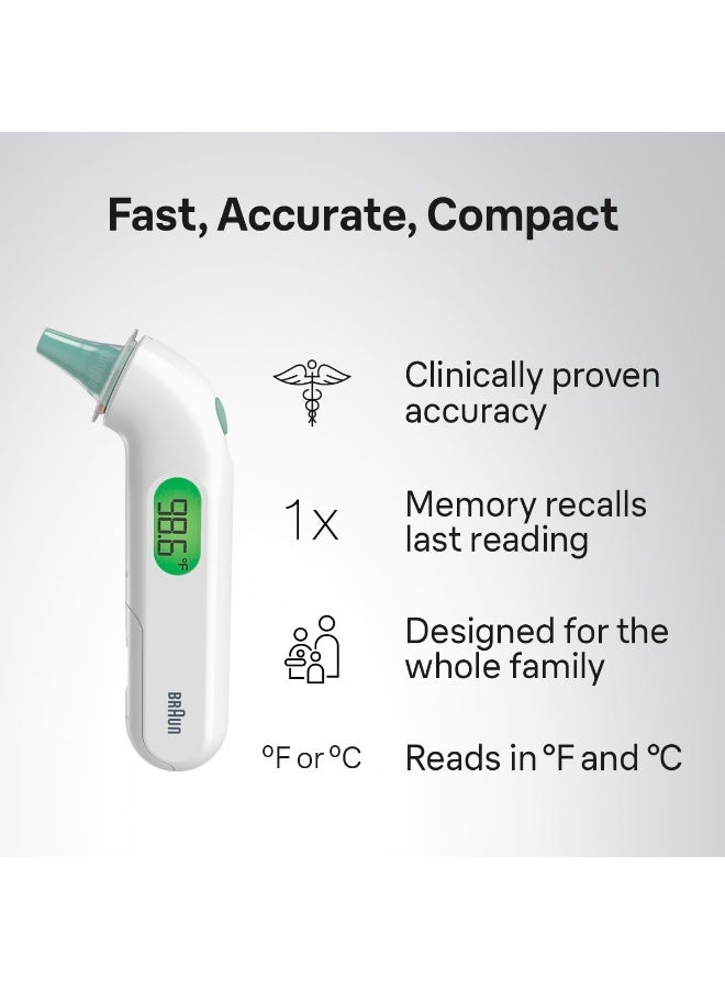 Braun ThermoScan 4 IRT3515 Digital Ear Thermometer for Kids and Adults, Professional Accuracy, Color Coded and Audio Fever Guidance for Babies, Toddlers - White - Image 2