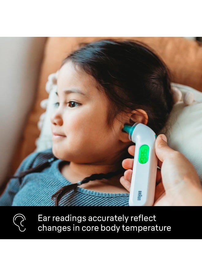 Braun ThermoScan 4 IRT3515 Digital Ear Thermometer for Kids and Adults, Professional Accuracy, Color Coded and Audio Fever Guidance for Babies, Toddlers - White - Image 4