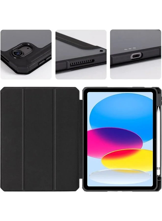 سان يي حافظة لجهاز iPad (A16) 11 بوصة 2025/iPad 10 بوصة 10.9 بوصة 2022 غطاء خلفي شفاف مع حامل أقلام، غطاء حافظة للنوم/الاستيقاظ التلقائي لجهاز iPad 10 بوصة 10.9 بوصة 2022/iPad 11 بوصة 11 بوصة 2025 - Image 5
