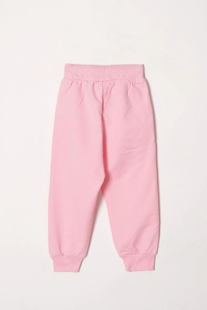 Acar Crew Neck Long Sleeve Daisy Embroidered Pink Color Girl Tracksuit