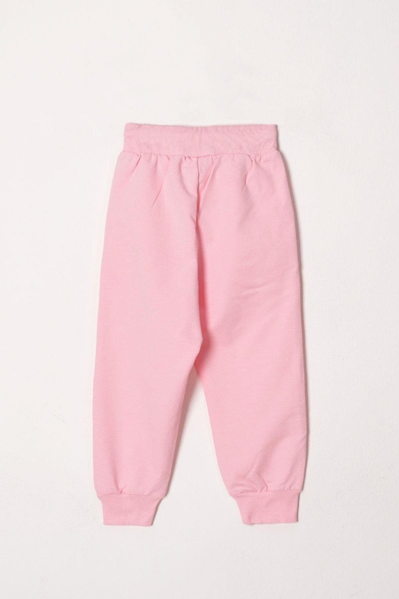 Acar Crew Neck Long Sleeve Daisy Embroidered Pink Color Girl Tracksuit - Image 5
