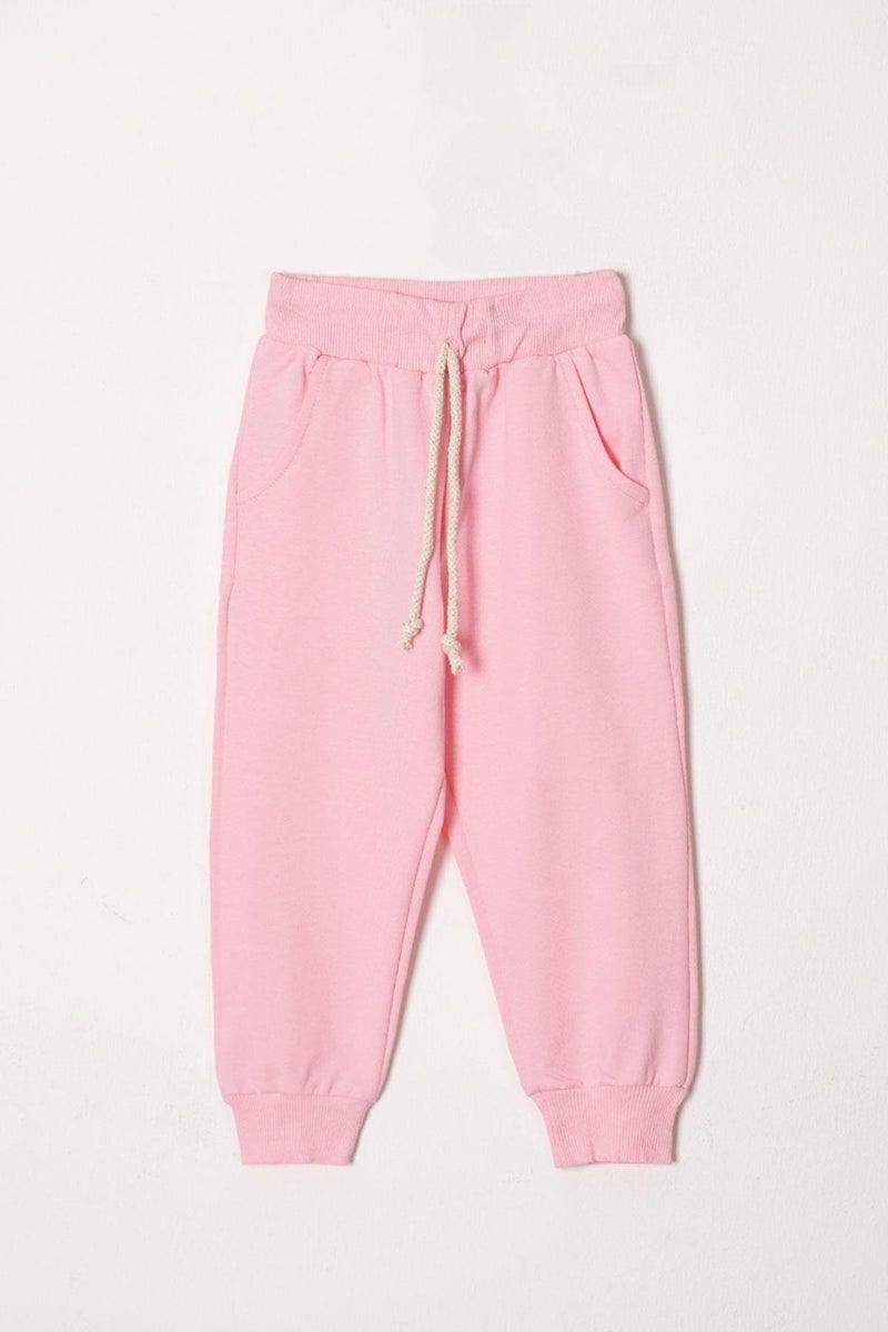 Acar Crew Neck Long Sleeve Daisy Embroidered Pink Color Girl Tracksuit - Image 4