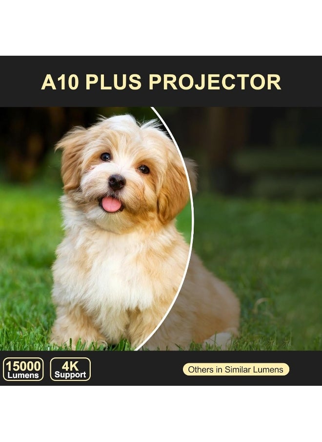 AL RAID - Projector [ Android 11.0/Electric focus] with WiFi 6 and Auto keystone,15000lumens Movie Projector,Full HD 1080P Supported 360° Angle adjustment Video Projector,home theater A10 PLUS - Image 1