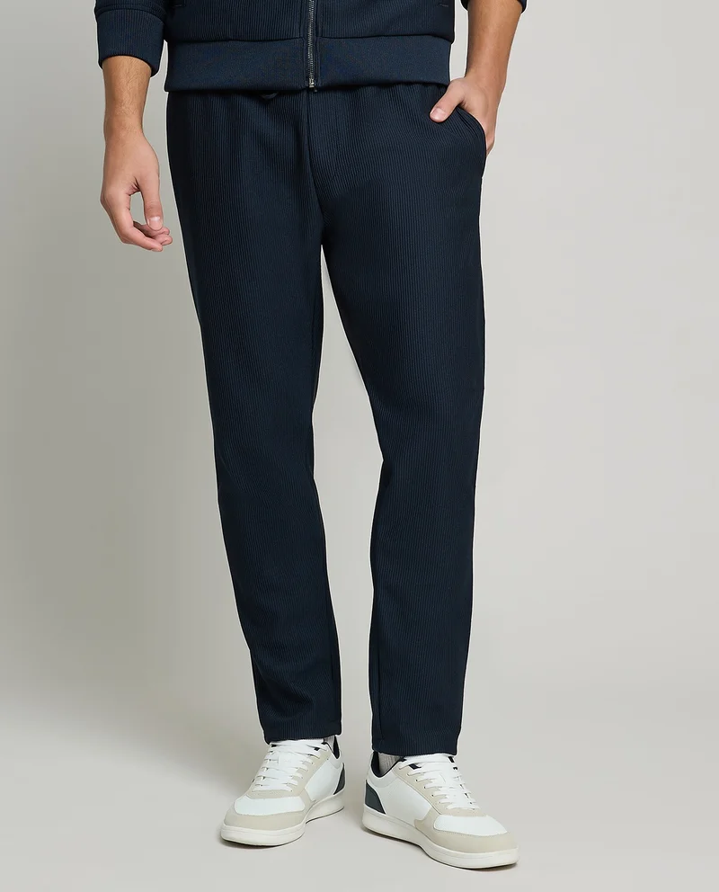 R&b Ribbed Knit Pants with Drawstring Waist