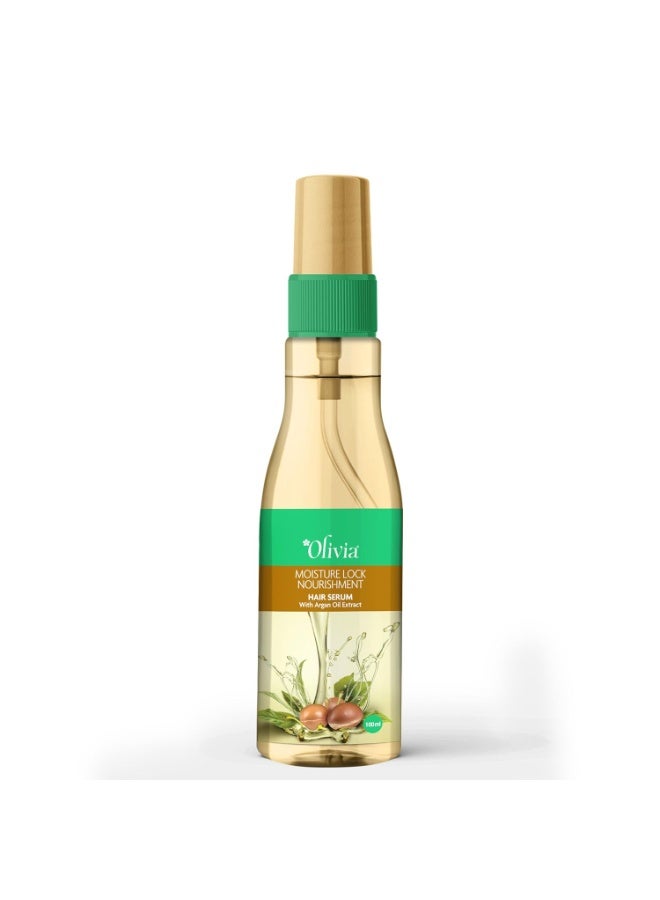 Olivia Moisture Lock Nourishment Hair Serum With Argan Oil Extract Smooth, For Smooth, Frizz-Free, Shiny & Tangle Free Hair - 100Ml - Image 1