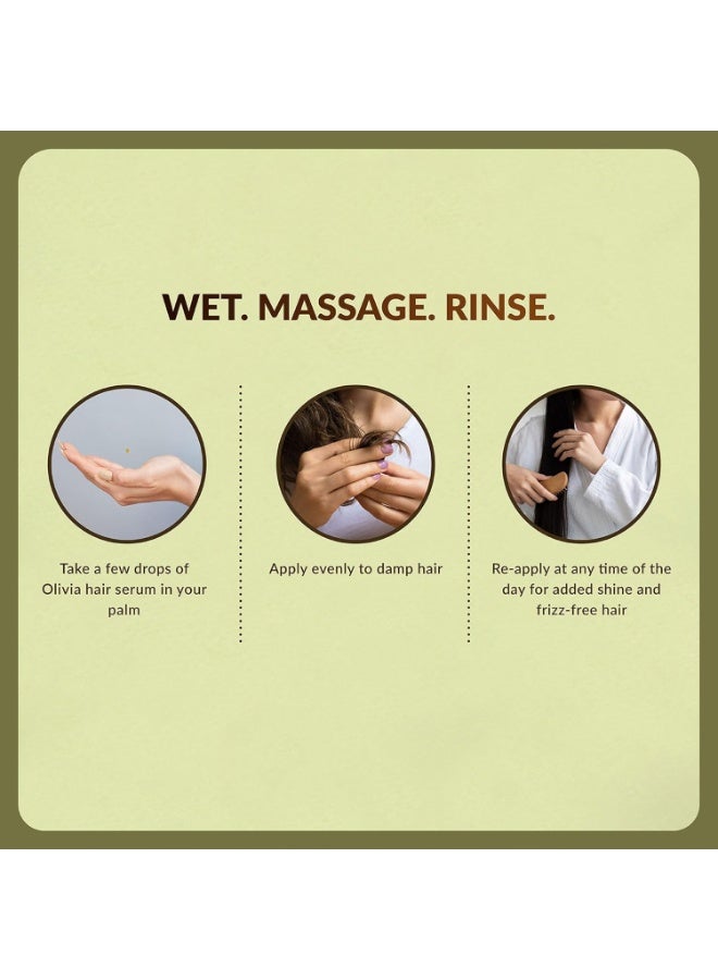 Olivia Moisture Lock Nourishment Hair Serum With Argan Oil Extract Smooth, For Smooth, Frizz-Free, Shiny & Tangle Free Hair - 100Ml - Image 5